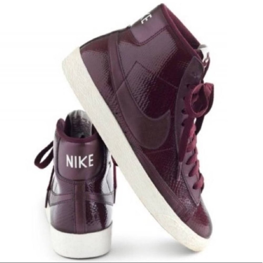 Nike Blazer Mid Lea Premium Bordeaux Snake Skin Size 6
